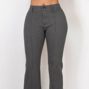 Women's Houndstooth Flare High-Rise Pants - Gray